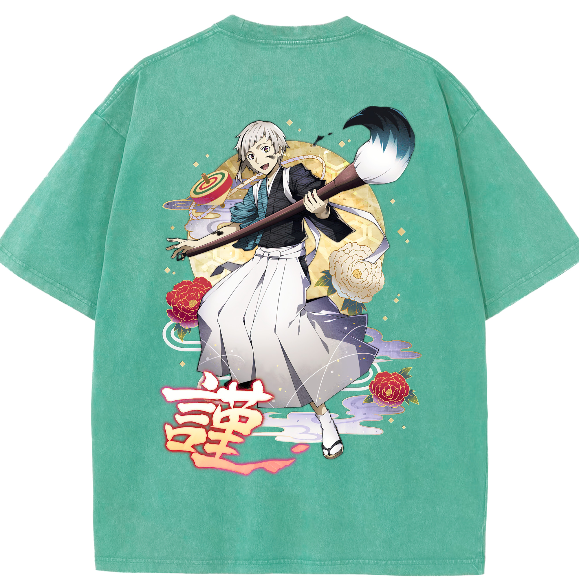 （画像用） 文豪ストレイドッグス Bungo Stray Dogs 綿100% ヴィンテージ風 半袖Tシャツ（背面プリント）